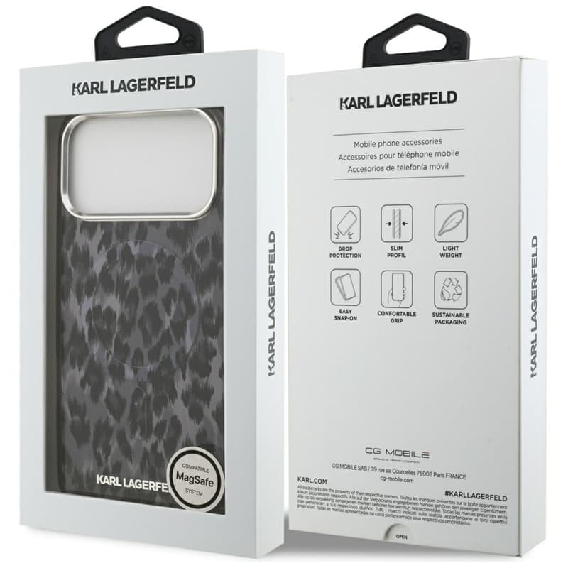 Karl Lagerfeld IML Leopard Pattern MagSafe - Case for iPhone 17 Pro Max (black) 8