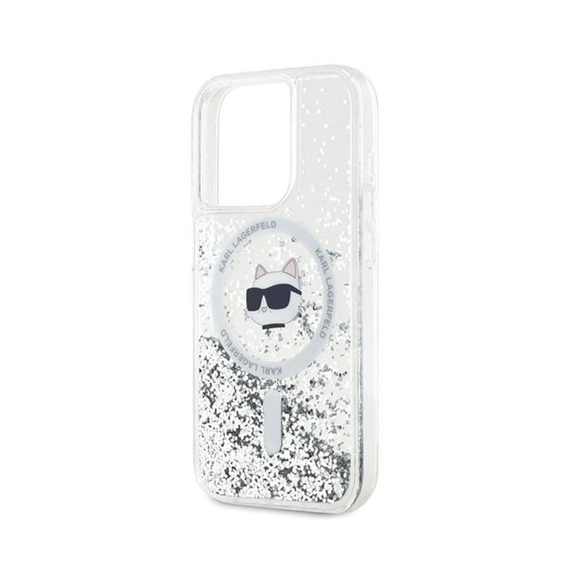 Karl Lagerfeld Liquid Glitter Choupette Head MagSafe - iPhone 13 Pro Case (Transparent) 6