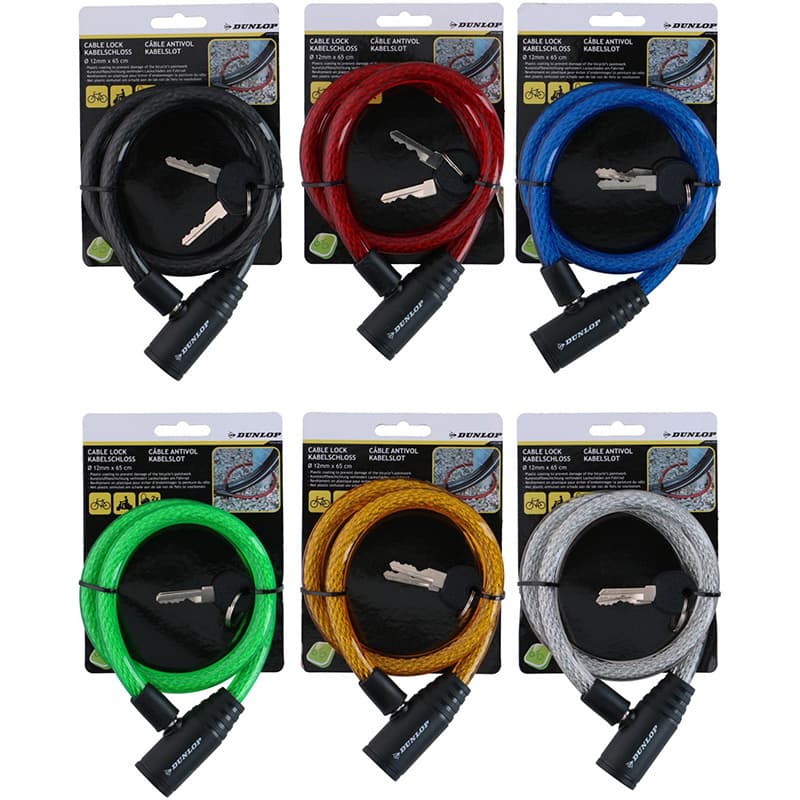 Dunlop - Spiral keyed bicycle lock 65 cm (black) 3