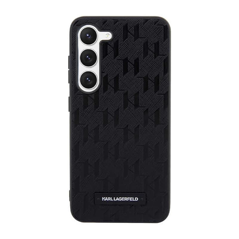 Karl Lagerfeld Saffiano Monogram Metal Logo - Case for Samsung Galaxy S23 (Black) 3