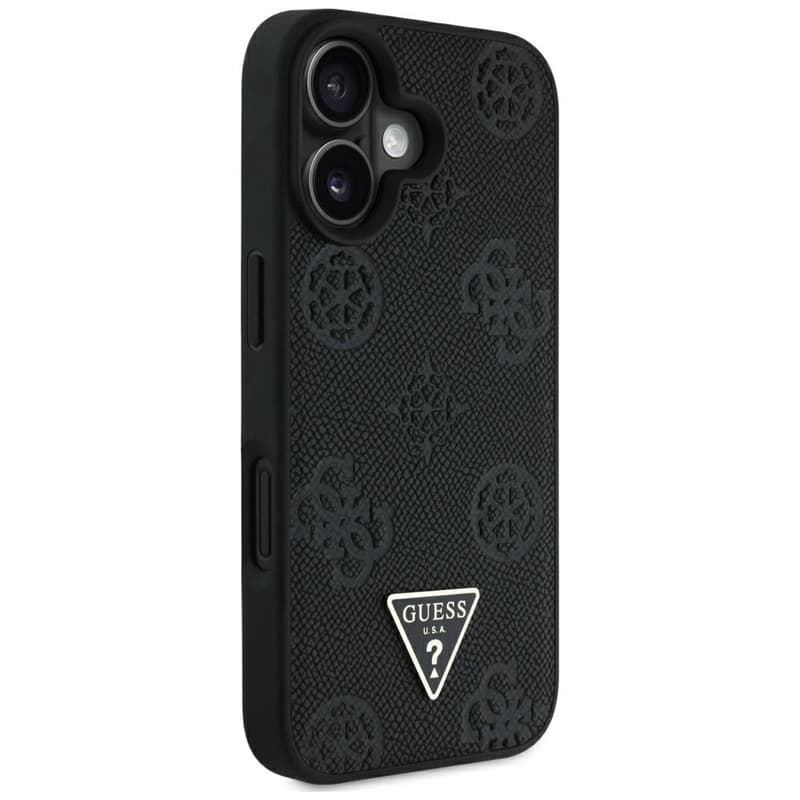 Guess Grained Hot Stamp Peony Triangle Logo MagSafe - Case for iPhone 16 (black) 4