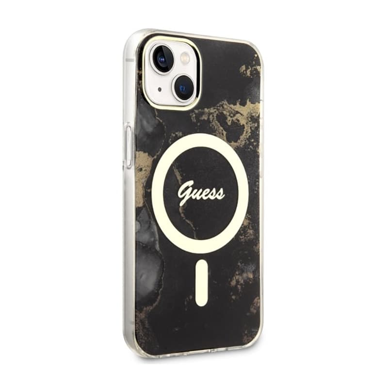 Guess Golden Marble MagSafe - Case for iPhone 14 Plus (Black) 4