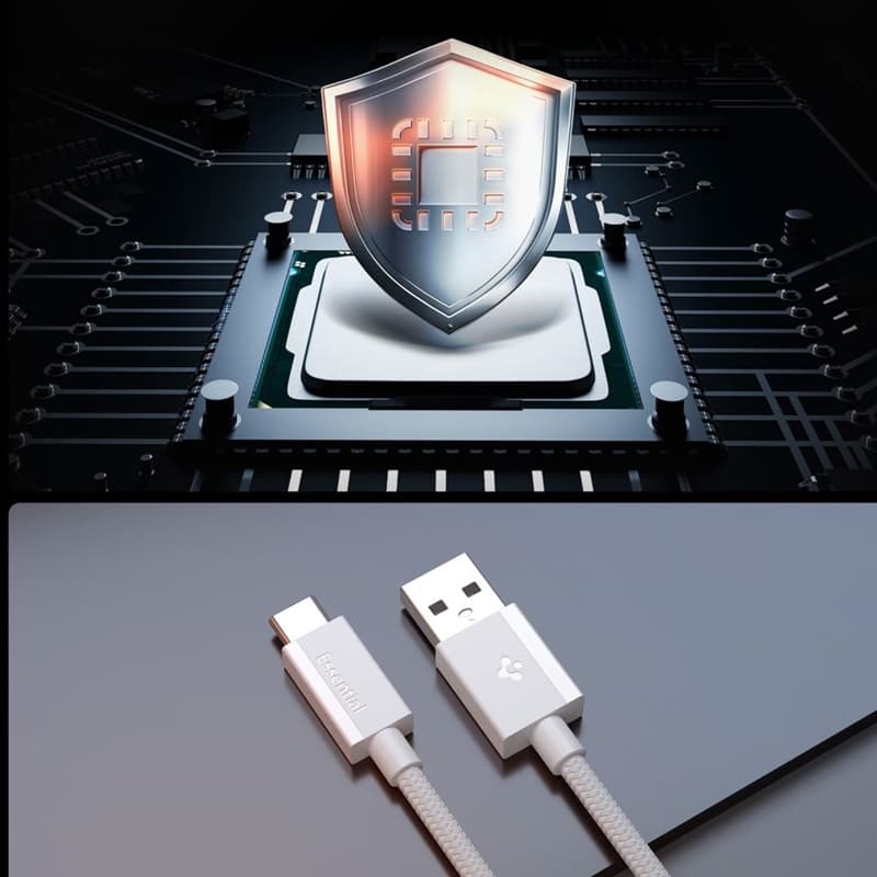 Spigen EB6015AC Essential - USB-A to USB-C Cable 60W 1.5m (White) 4