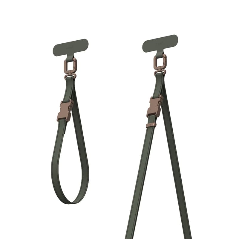 Moshi 2-in-1 Wrist & Body Strap with Adapter - Eco Leather Phone Lanyard (Moss Green)