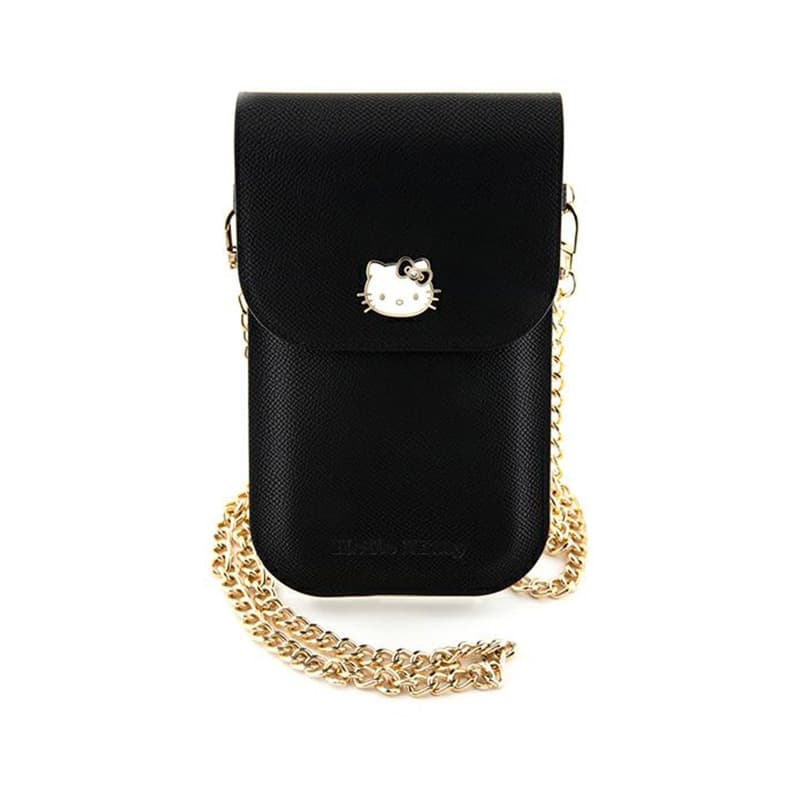 Hello Kitty Leather Metal Logo Chain - Phone crossbody bag (black) 1