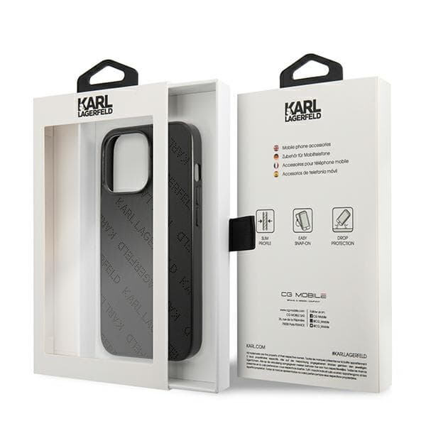 Karl Lagerfeld Perforated Allover - Cover for iPhone 13 Pro (Black) 8