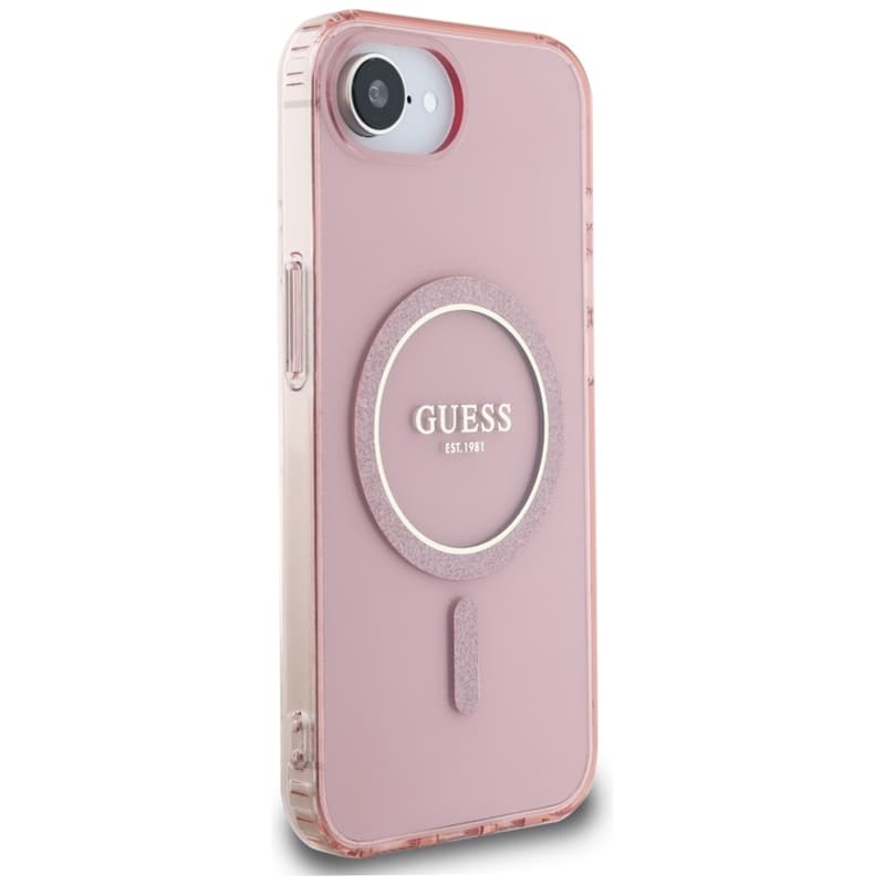 Guess IML Glitter Circle MagSafe - Case for iPhone 16e (pink) 4