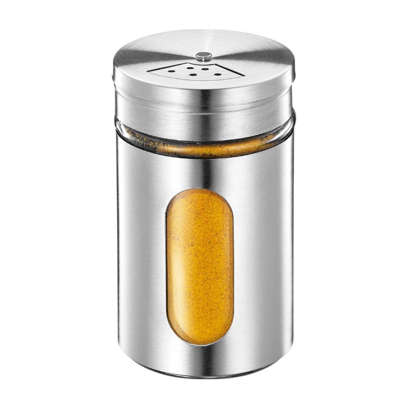 Küchenprofi - Stainless Steel Spice Container with Window and 3 Dispensing Sieves 8x5 cm 4