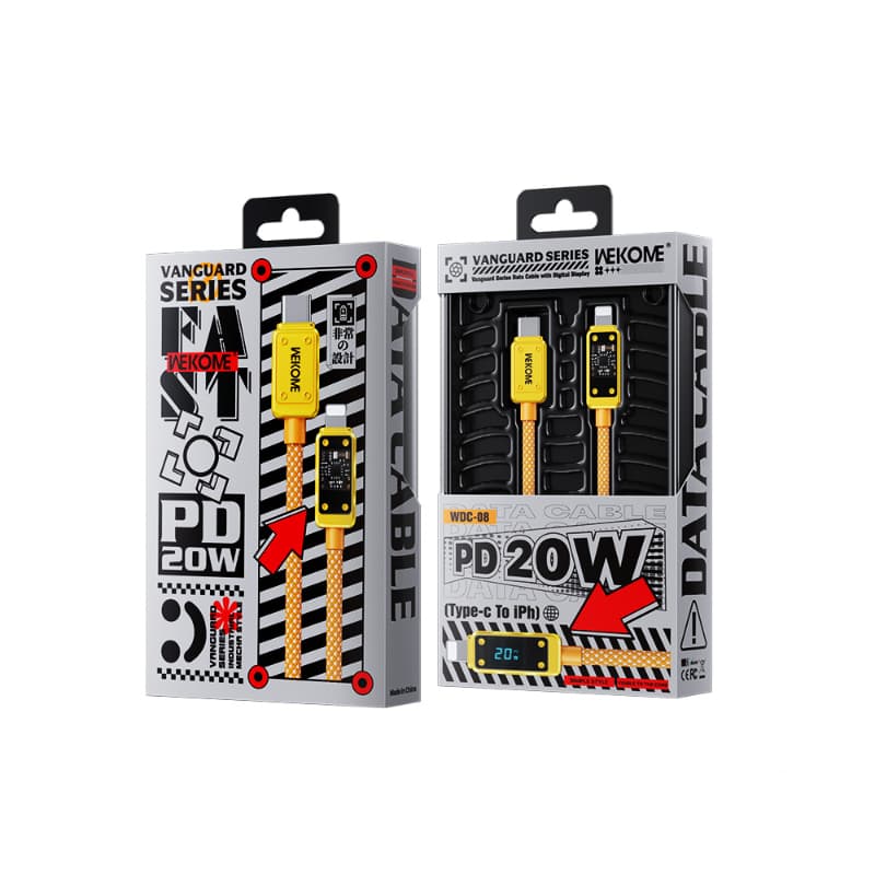 WEKOME WDC-08 Vanguard Series - USB-C to Lightning Fast Charging PD 20W connection cable 1 m (Gold) 2