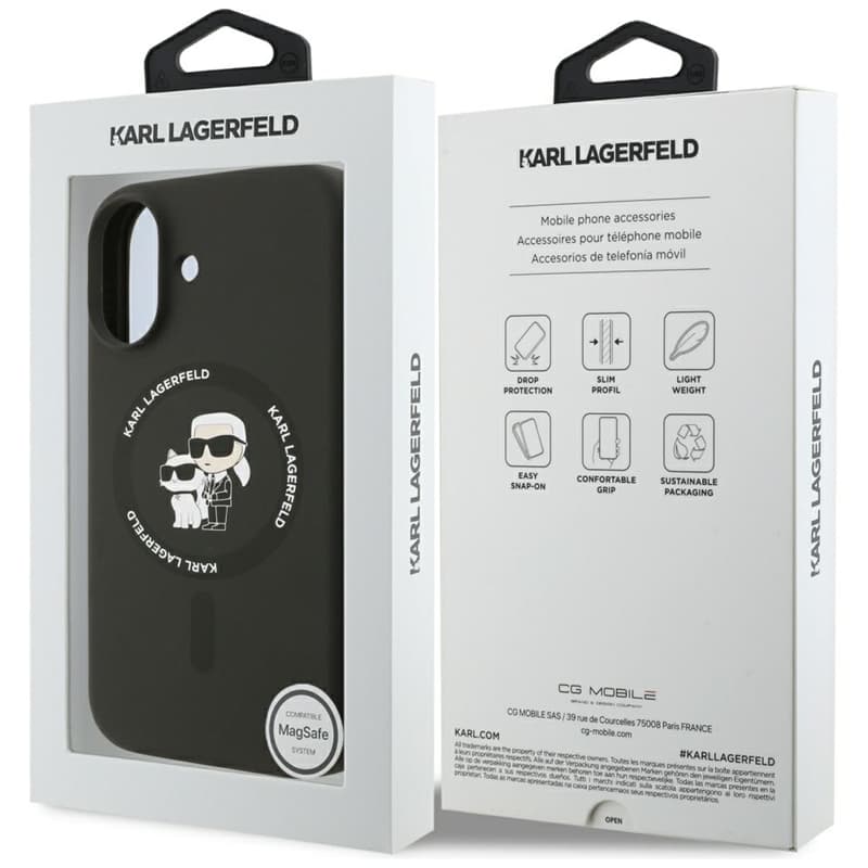 Karl Lagerfeld Silicone Karl & Choupette Ring MagSafe - Case iPhone 17 (black) 8