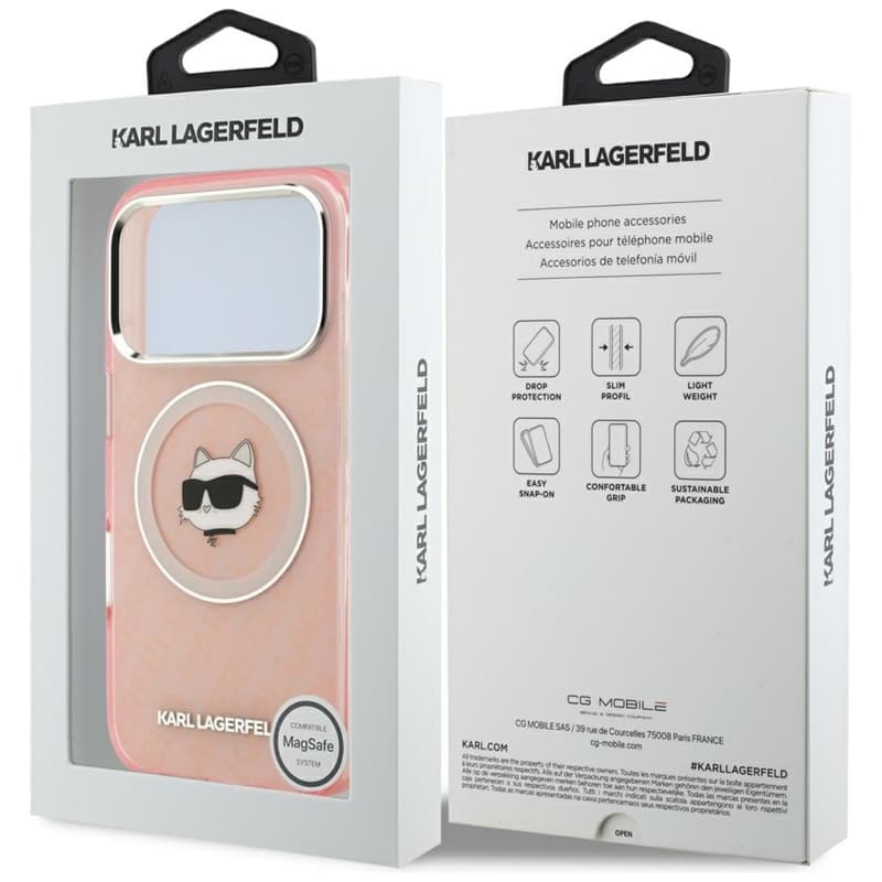 Karl Lagerfeld IML Choupette Head Logo MagSafe - Case for iPhone 17 Pro Max (pink) 8
