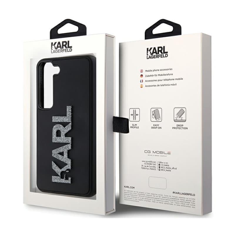 Karl Lagerfeld 3D Rubber Glitter Logo - Samsung Galaxy S23+ Case (black) 8