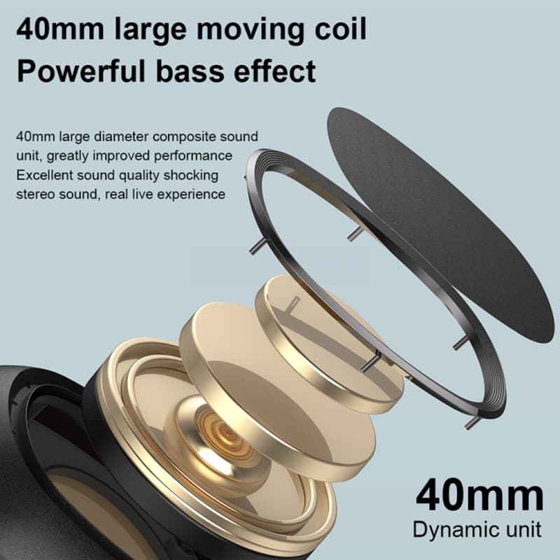 WEKOME M8 - Wireless Over-Ear Bluetooth V5.0 Headphones (Black) 8