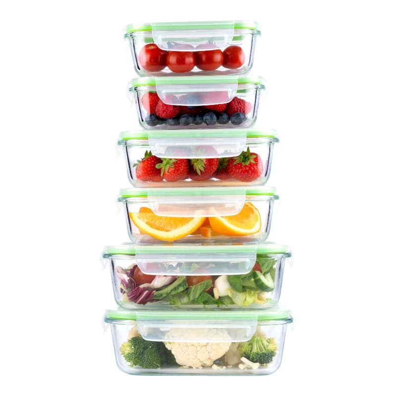 Alpina - Set of 6 glass food containers with lid lunchbox 370 ml / 640 ml / 1050 ml 4