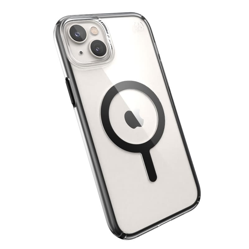 Speck Presidio Perfect-Clear with Impact Geometry + MagSafe - iPhone 15 Plus / 14 Plus Case with MICROBAN Coating (Clear / Black) 2