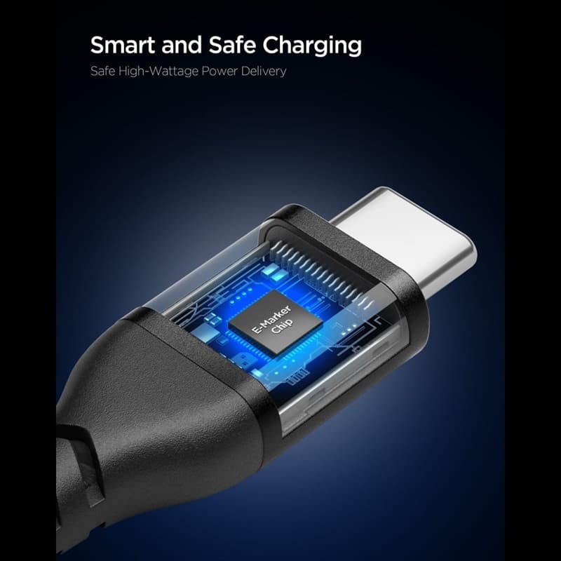 Spigen EB10010CCA Essential - USB-C to USB-C Cable 100W 1m (Black) 3
