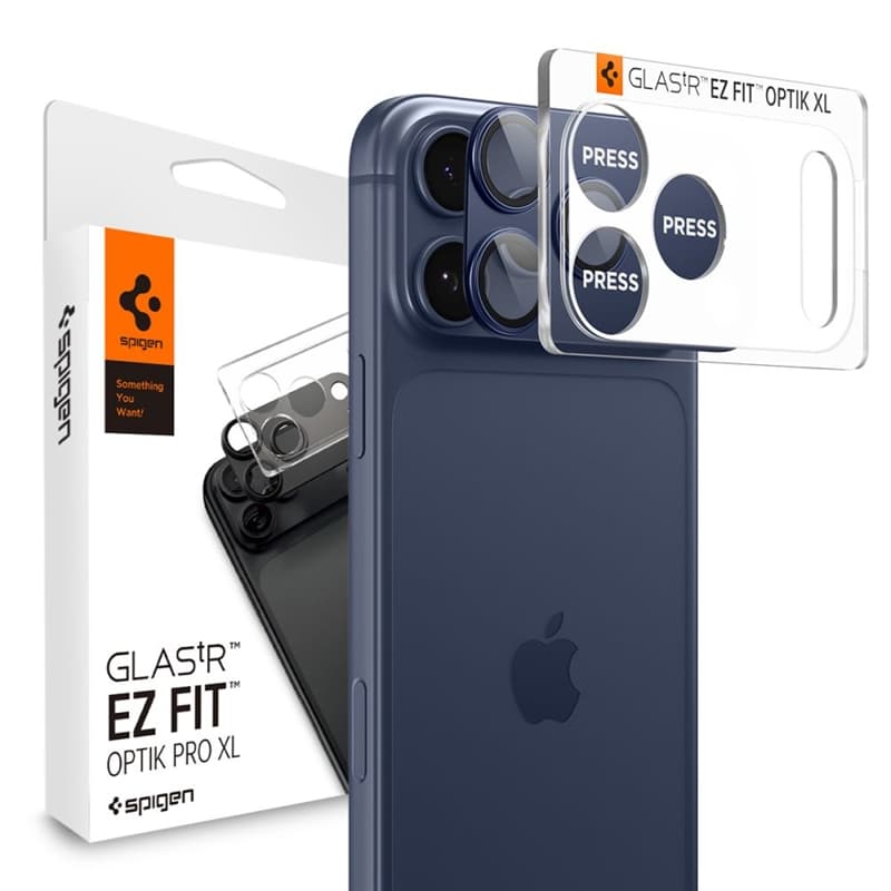 Spigen Optik Pro XL Glas.TR EZ Fit - iPhone 17 Pro Lens Protective Glass (Blue)