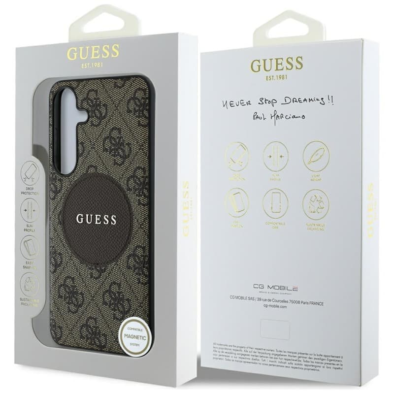 Guess 4G Round Patch Classic Logo MagSafe - Case for Samsung Galaxy S25 (brown) 8