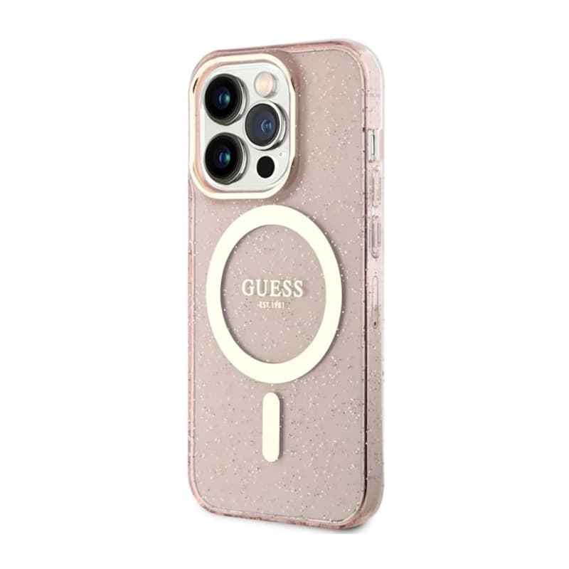 Guess Glitter Gold MagSafe - Case for iPhone 14 Pro Max (Pink) 2