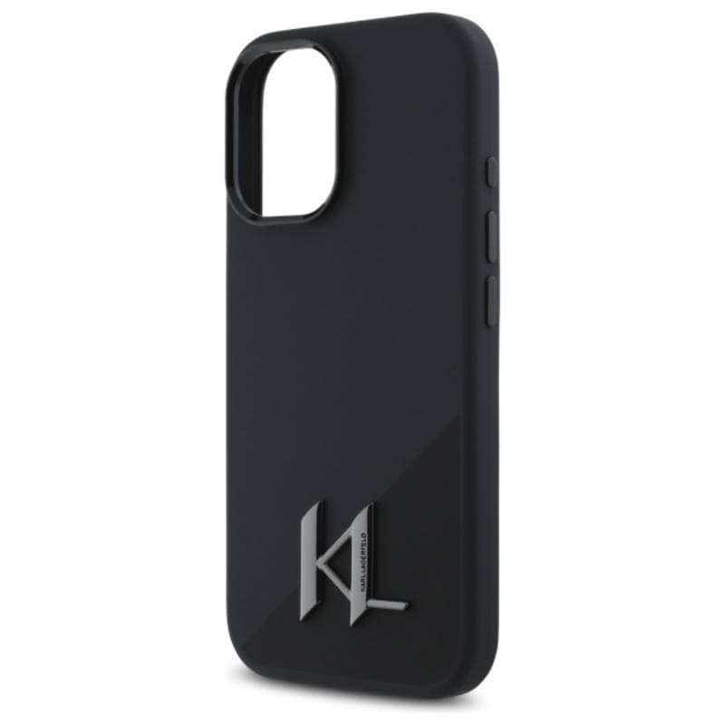 Karl Lagerfeld Silicone Shadow Metal Initial MagSafe - Case for iPhone 16 (black) 6