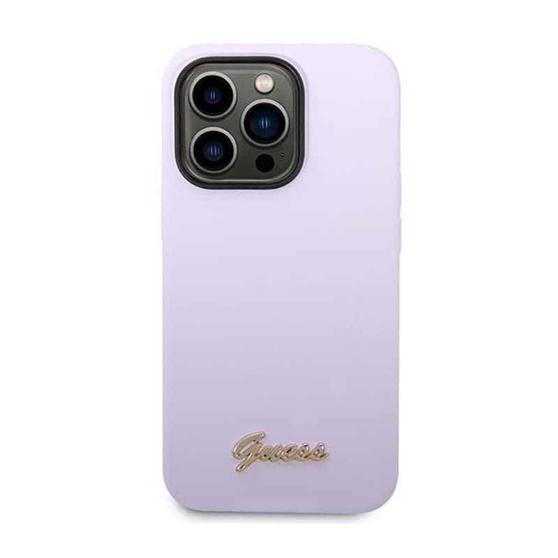 Guess Silicone Vintage - Case for iPhone 14 Pro (Purple) 3