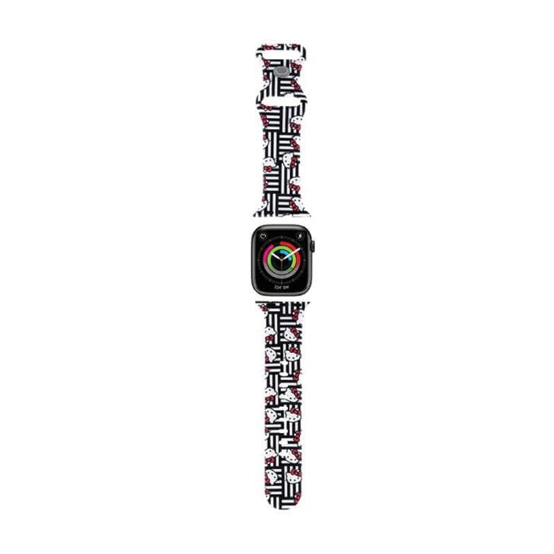 Hello Kitty Silicone Heads & Stripes - Strap for Apple Watch 38/40/41 mm (black) 1