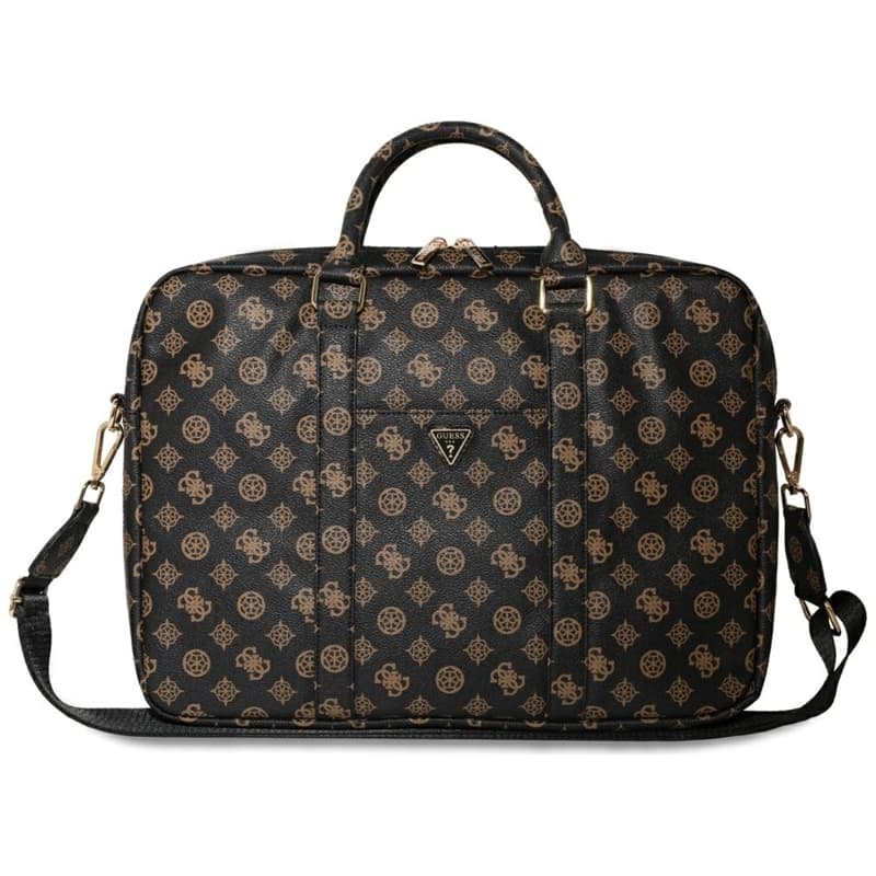 Guess 4G Peony Front Pocket Zipper Triangle Logo - Laptop Bag 16" (black) 1