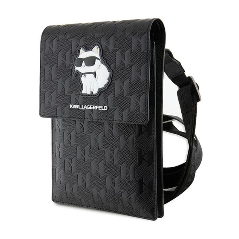 Karl Lagerfeld Saffiano Monogram Choupette - Phone crossbody Bag (black) 1
