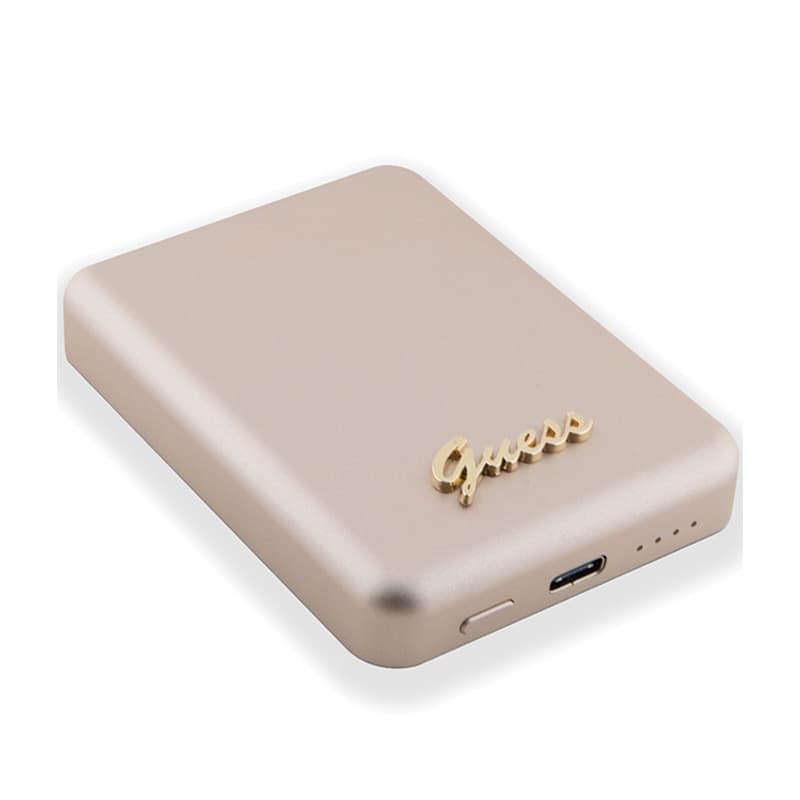 Guess Metal Script Logo MagSafe - Power Bank inductive 3000 mAh 5W MagSafe (gold) 4