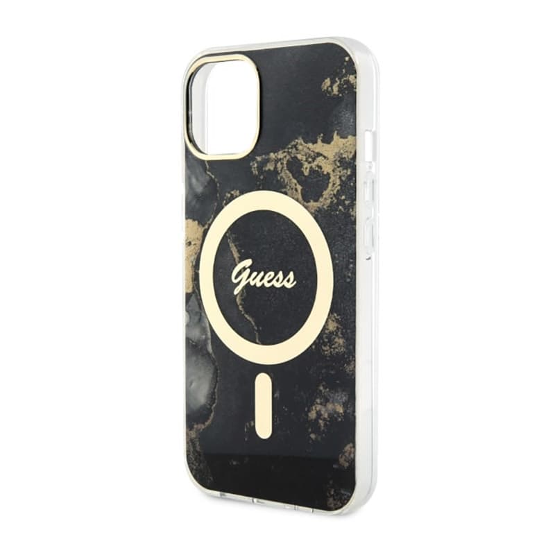 Guess Golden Marble MagSafe - Case for iPhone 14 Plus (Black) 6