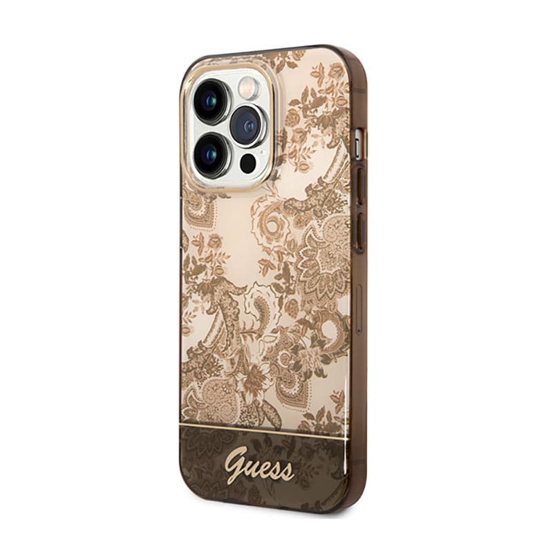 Guess Porcelain Collection - Case for iPhone 14 Pro Max (Ochre) 2