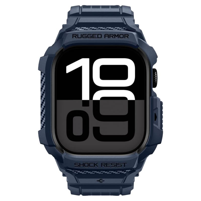 Spigen Rugged Armor Pro V2 – Strap with Case for Apple Watch 10/11 42mm (Navy Blue) 4