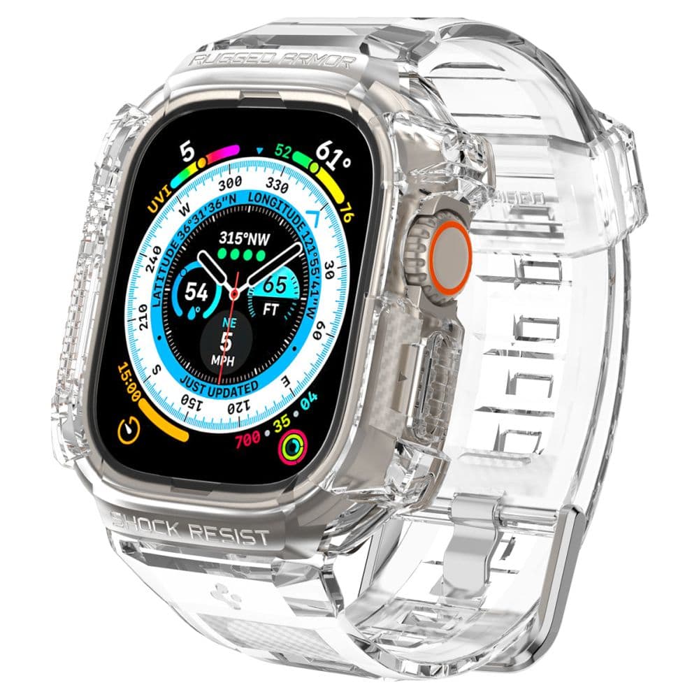 Spigen Rugged Armor Pro Case – Band with case for Apple Watch Ultra 49 mm (Clear))