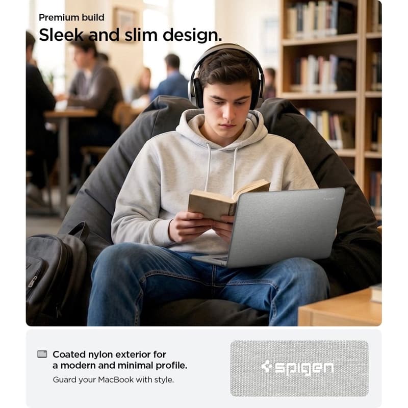 Spigen Urban Fit - Case for MacBook Air 13.6" (M5/M4/M3/M2/2026-2022) (Heather Grey) 6