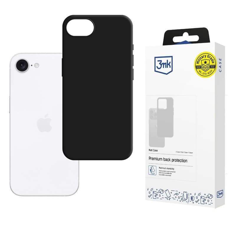 3mk Matt Case - Case for Apple iPhone16e (Black) 1