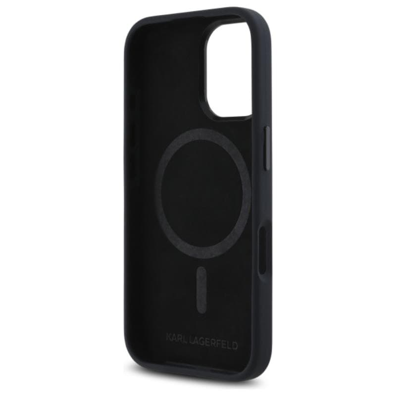 Karl Lagerfeld Silicone Shadow Metal Initial MagSafe - Case for iPhone 16 (black) 7