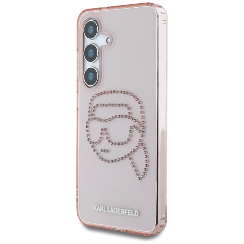 Karl Lagerfeld Rhinestones Karl Head Logo - Case for Samsung Galaxy S25 (Pink) 2