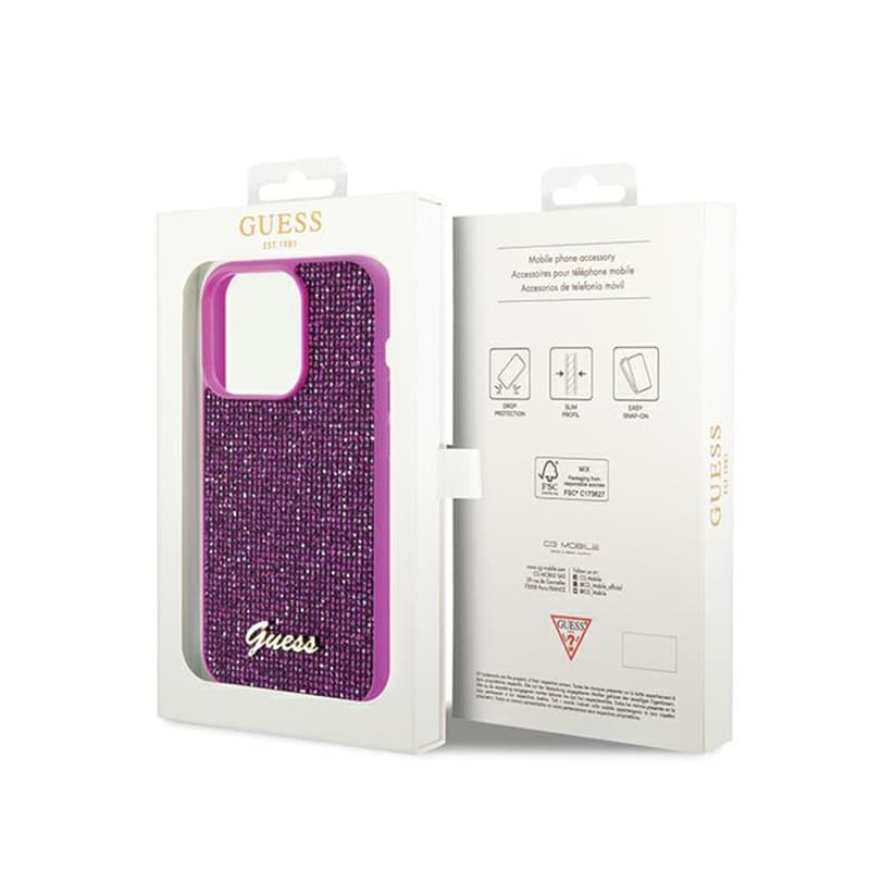 Guess Disco Metal Script - iPhone 14 Pro Case (fuchsia) 8