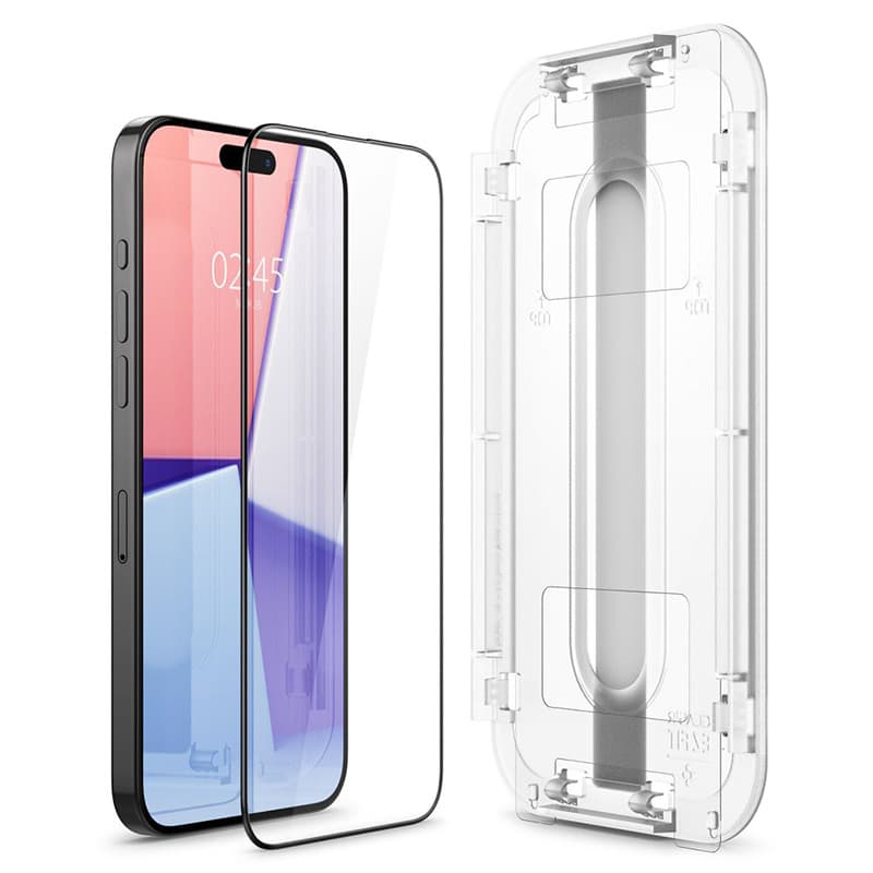 Spigen GLAS.TR EZ FIT FC - Tempered Glass for iPhone 15 Pro Max (Black Frame) 4