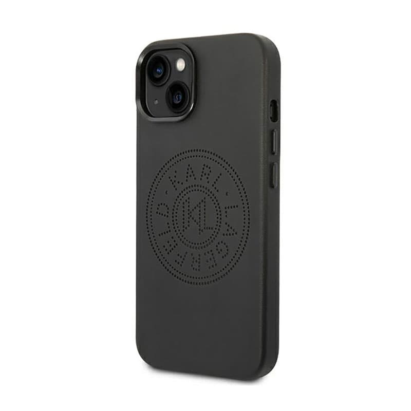 Karl Lagerfeld Leather Perforated Logo Casse - Case for iPhone 14 Plus (Black) 2