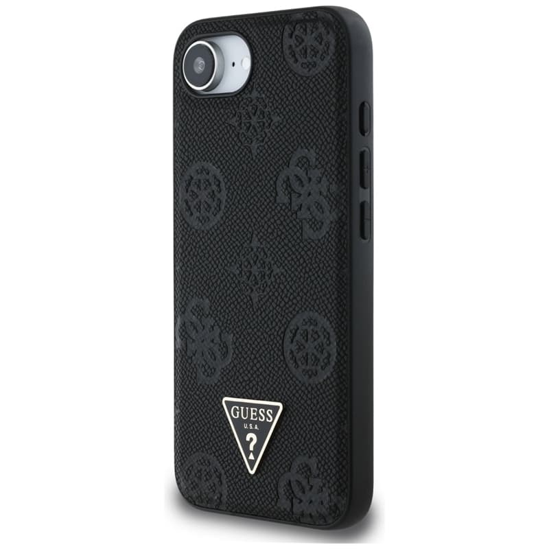 Guess Grained Hot Stamp Peony Triangle Logo MagSafe - Case for iPhone 16e (black) 2