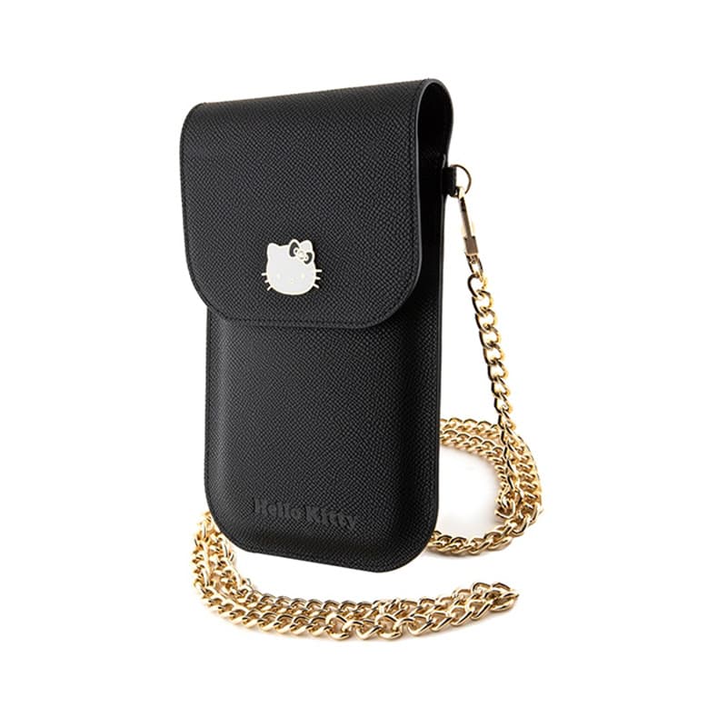 Hello Kitty Leather Metal Logo Chain - Phone crossbody bag (black) 4