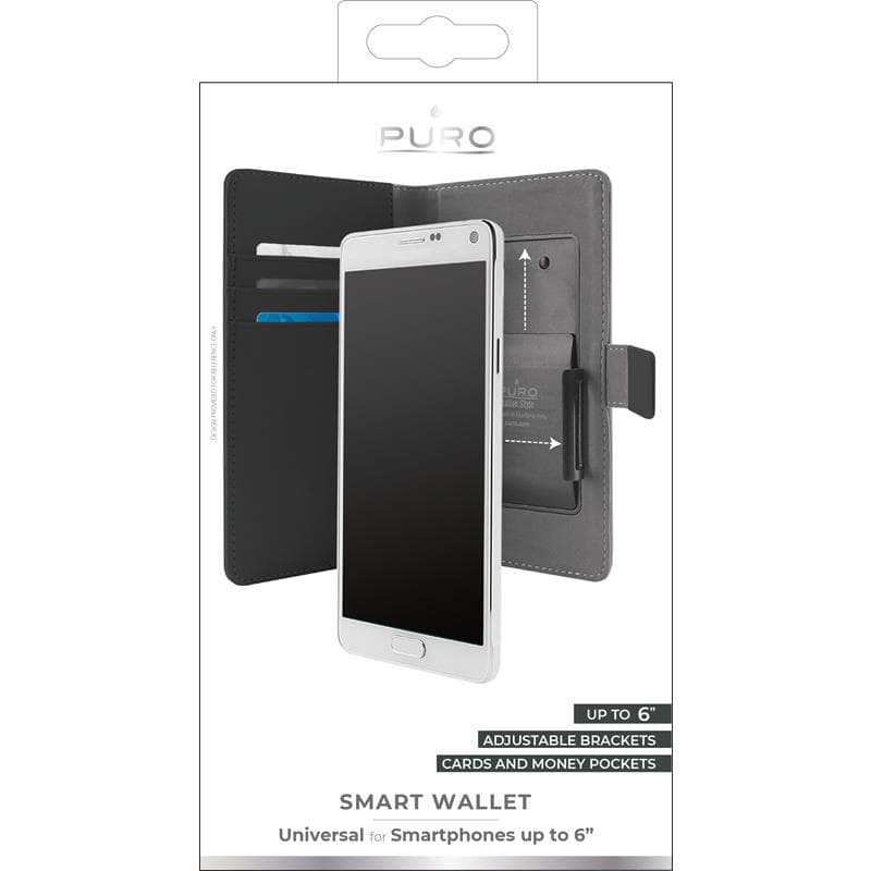 PURO Smart Wallet - Universal case with a holder for taking photos with pockets for cards and money, size XXL (black) 7