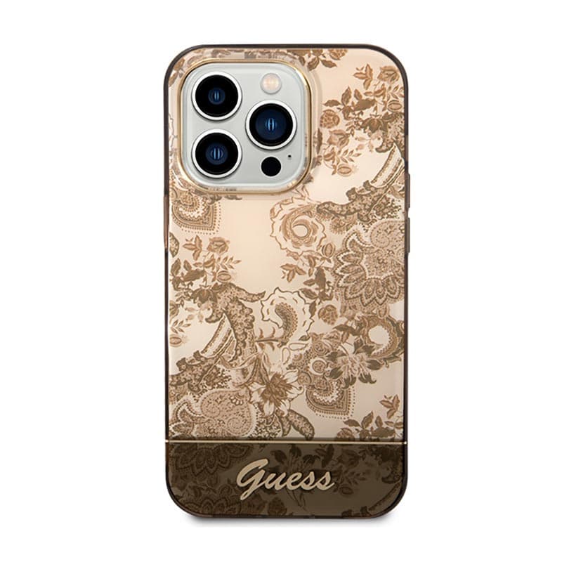 Guess Porcelain Collection - Case for iPhone 14 Pro Max (Ochre) 3