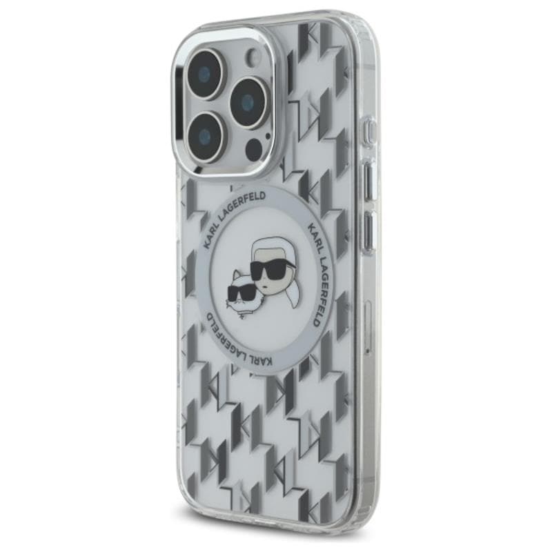 Karl Lagerfeld IML Monogram Karl & Choupette Head MagSafe - Case for iPhone 16 Pro (transparent) 2