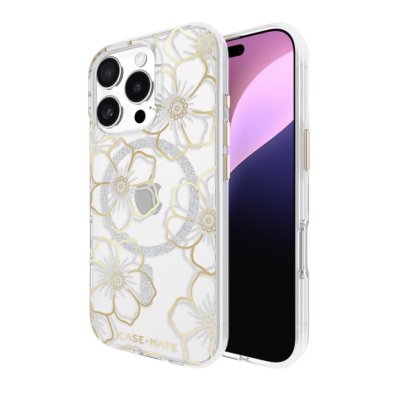 Case-Mate Floral Gems MagSafe - Case for iPhone 16 Pro (Gold) 1