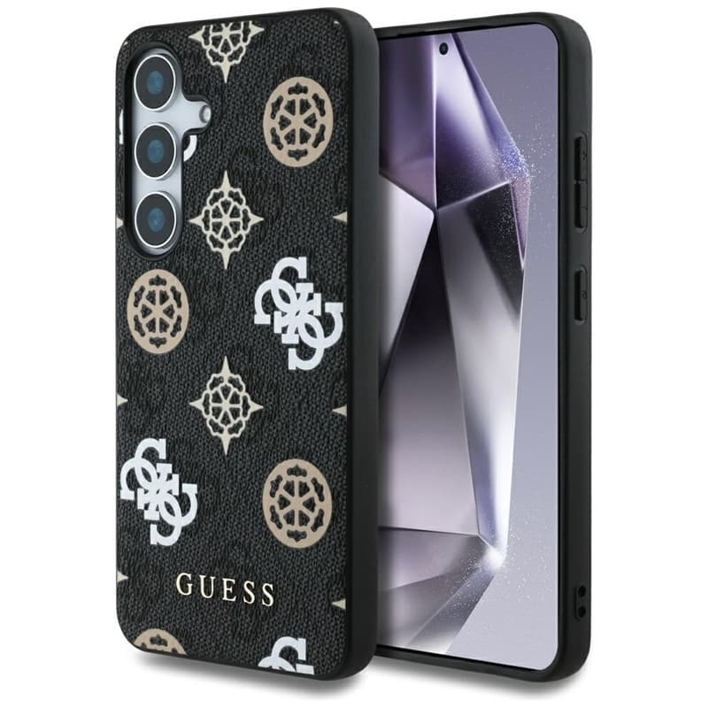 Guess 4G Printed Colored Peony Pattern MagSafe - Case for Samsung Galaxy S25 (black)