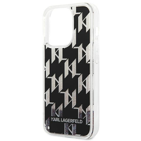 Karl Lagerfeld Monogram Liquid Glitter - Case for iPhone 14 Pro (Black) 6