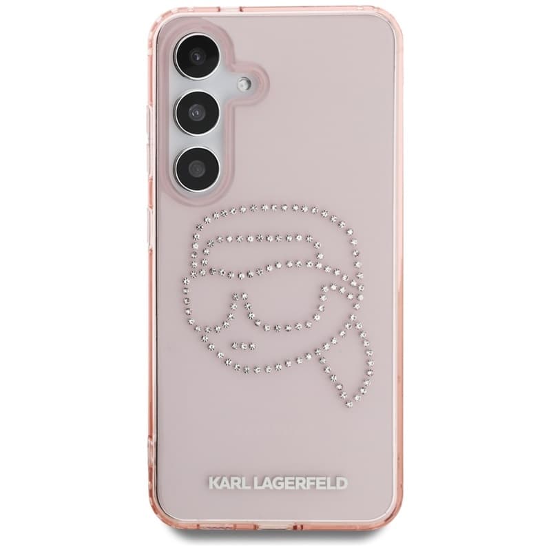 Karl Lagerfeld Rhinestones Karl Head Logo - Case for Samsung Galaxy S25 (Pink) 3