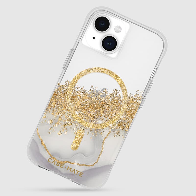 Case-Mate Karat MagSafe - Case for iPhone 15 / iPhone 14 / iPhone 13 decorated with gold (Marble) 8